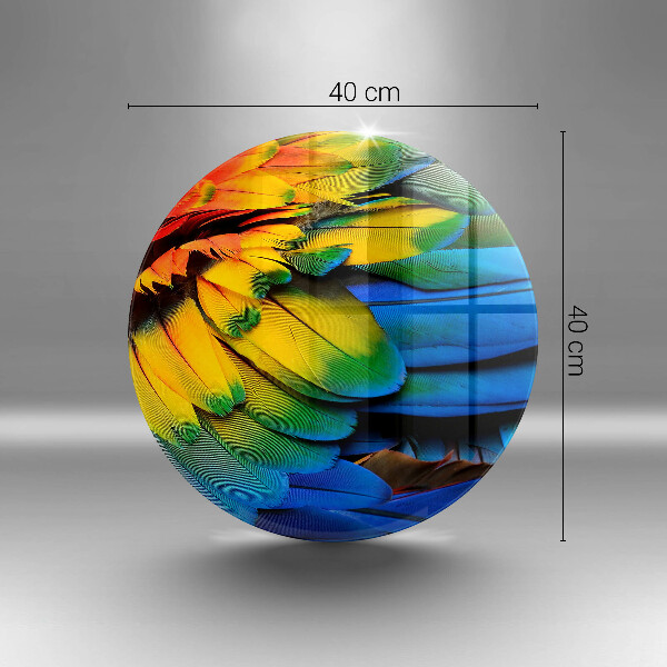 De vidrio templado Plumas de loro de colores