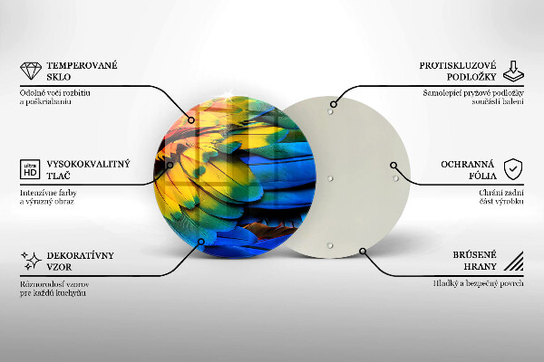 De vidrio templado Plumas de loro de colores