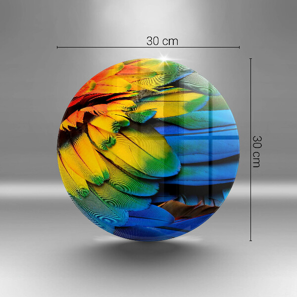 De vidrio templado Plumas de loro de colores