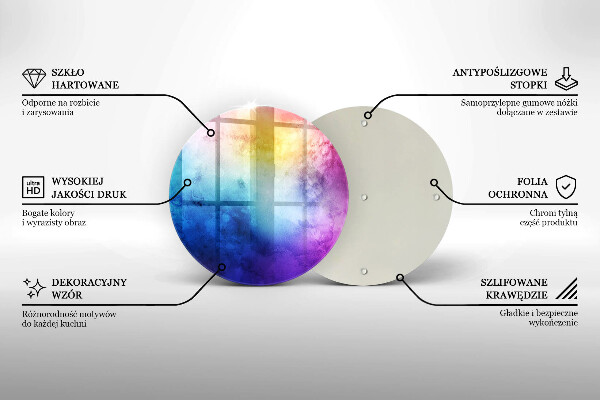 De vidrio templado Salpicaduras de acuarela del arco iris