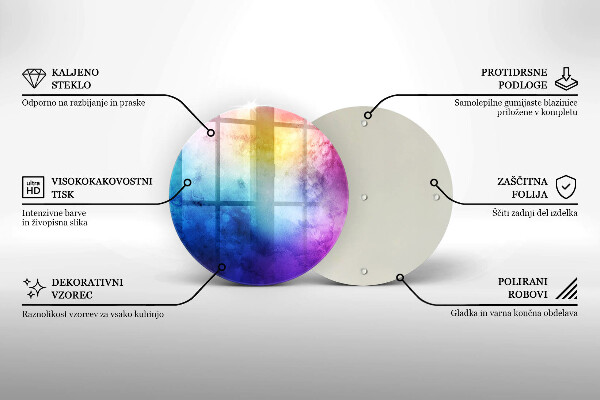 De vidrio templado Salpicaduras de acuarela del arco iris