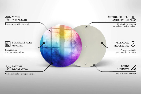 De vidrio templado Salpicaduras de acuarela del arco iris