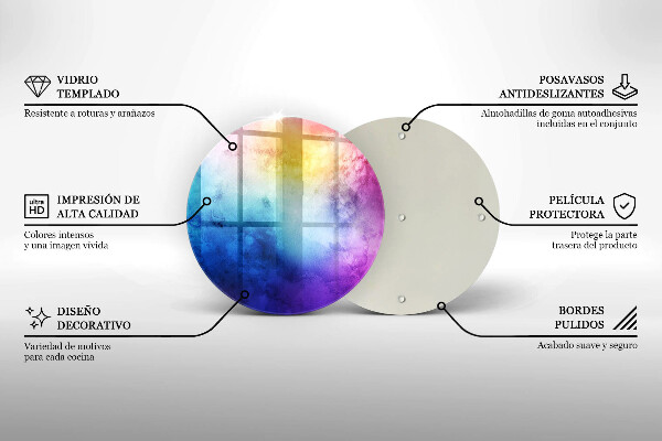De vidrio templado Salpicaduras de acuarela del arco iris