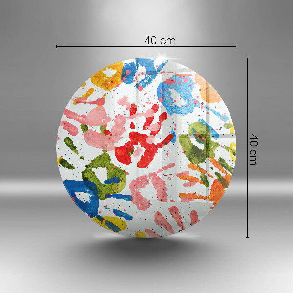 De vidrio templado Huellas de manos de niños