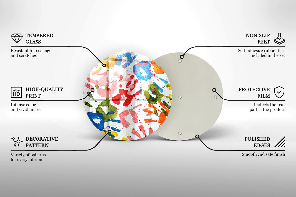 De vidrio templado Huellas de manos de niños