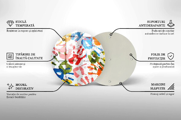 De vidrio templado Huellas de manos de niños