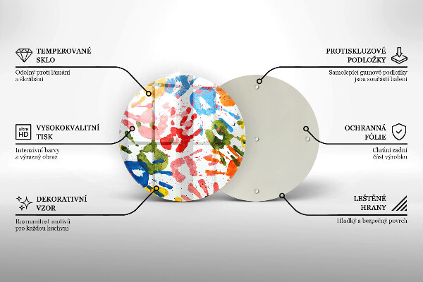 De vidrio templado Huellas de manos de niños