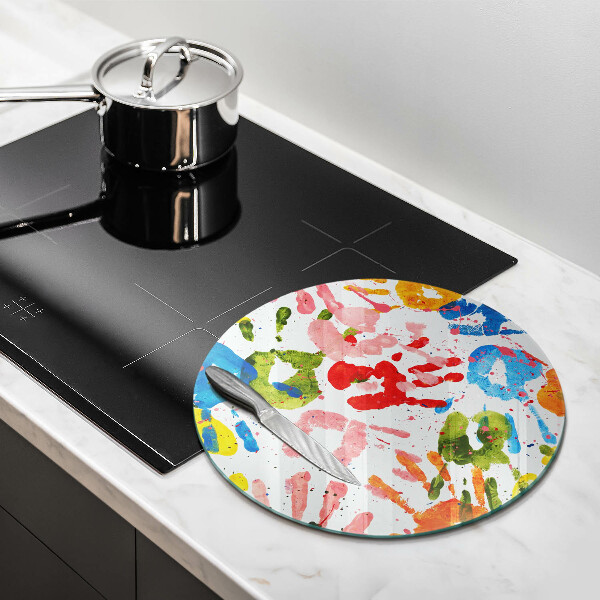 De vidrio templado Huellas de manos de niños