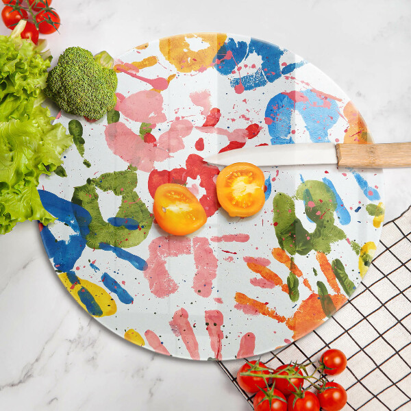 De vidrio templado Huellas de manos de niños