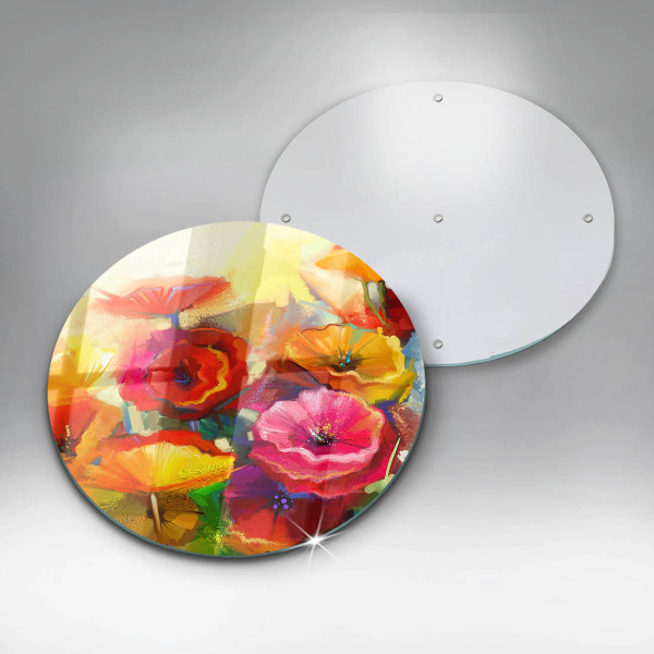De vidrio templado Flores coloridas pintadas