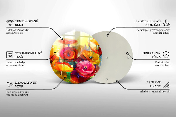 De vidrio templado Flores coloridas pintadas