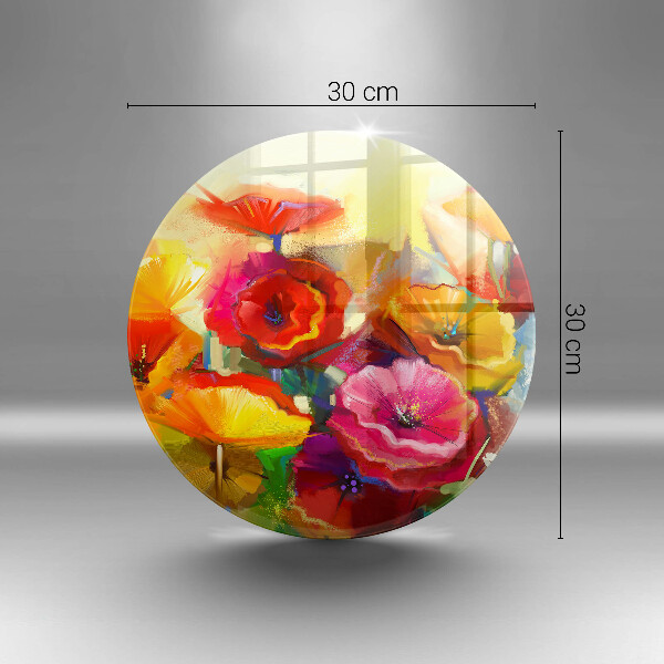 De vidrio templado Flores coloridas pintadas