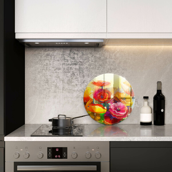 De vidrio templado Flores coloridas pintadas