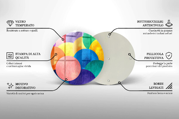 De vidrio templado Círculos de colores