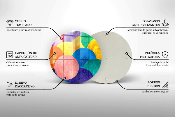 De vidrio templado Círculos de colores