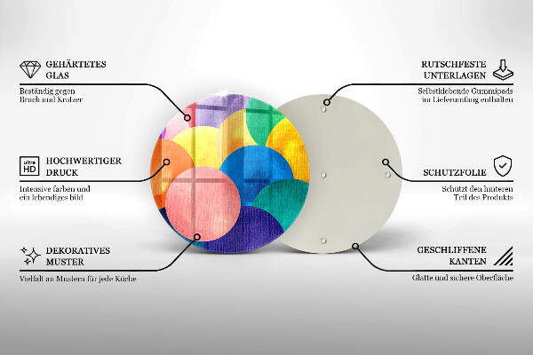 De vidrio templado Círculos de colores