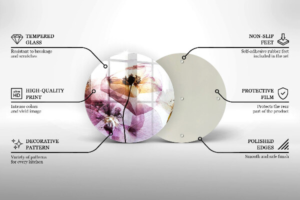 De vidrio templado Flores delicadas