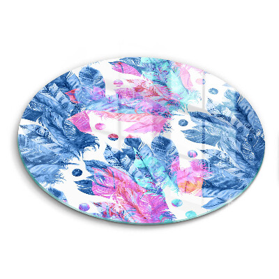 De vidrio templado Ilustración boho de plumas