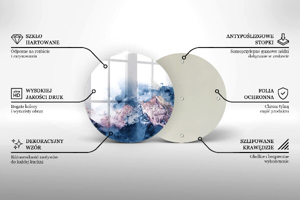 De vidrio templado Montañas pintadas abstractas