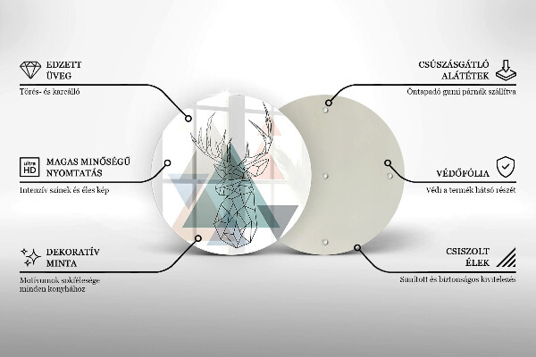 De vidrio templado Ciervo abstracto