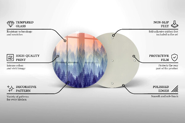 De vidrio templado Bosque al atardecer