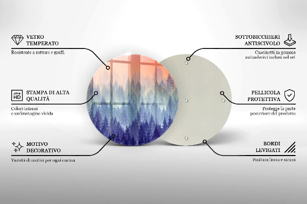 De vidrio templado Bosque al atardecer