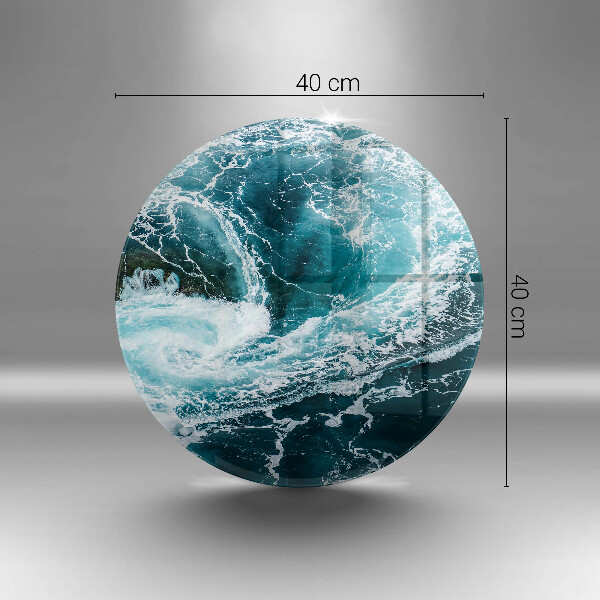 De vidrio templado Olas de agua espumosas