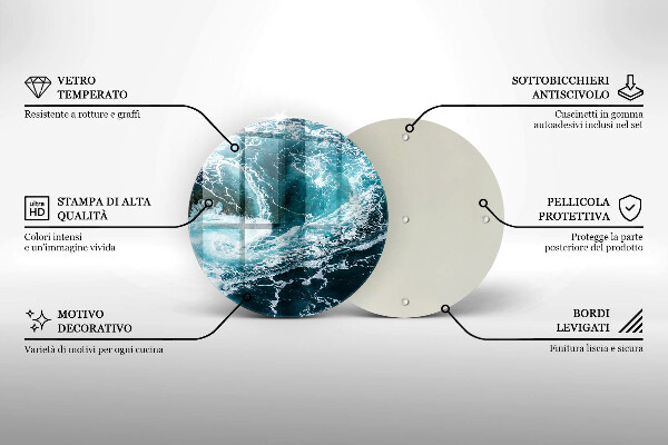 De vidrio templado Olas de agua espumosas