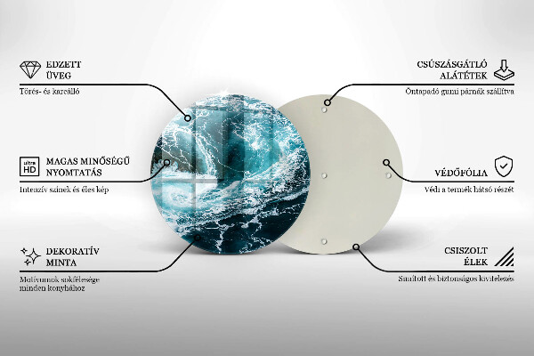 De vidrio templado Olas de agua espumosas