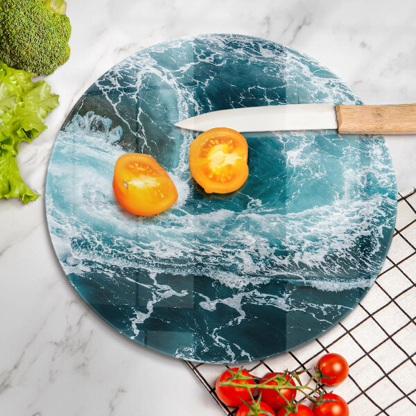 De vidrio templado Olas de agua espumosas