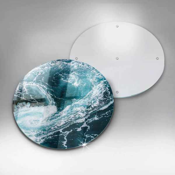 De vidrio templado Olas de agua espumosas