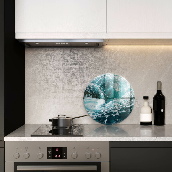 De vidrio templado Olas de agua espumosas