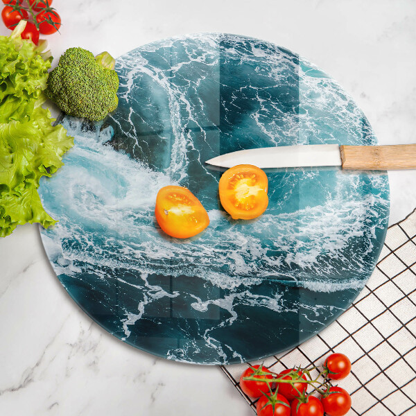 De vidrio templado Olas de agua espumosas