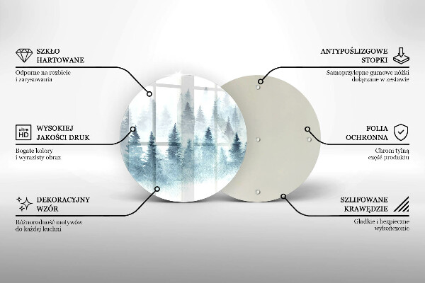 De vidrio templado Bosque de invierno pintado