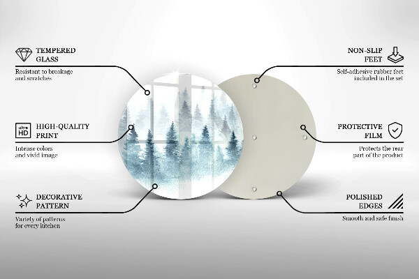 De vidrio templado Bosque de invierno pintado