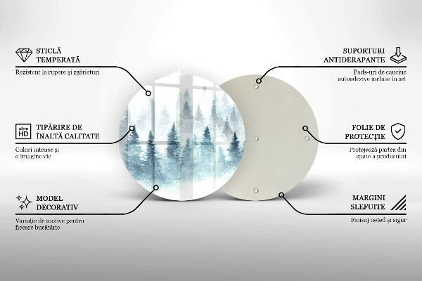 De vidrio templado Bosque de invierno pintado