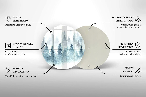 De vidrio templado Bosque de invierno pintado
