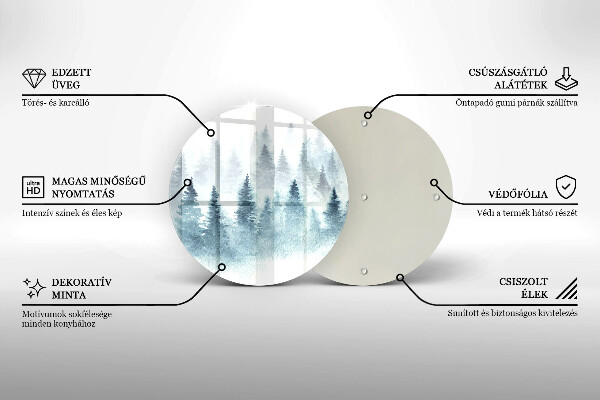 De vidrio templado Bosque de invierno pintado