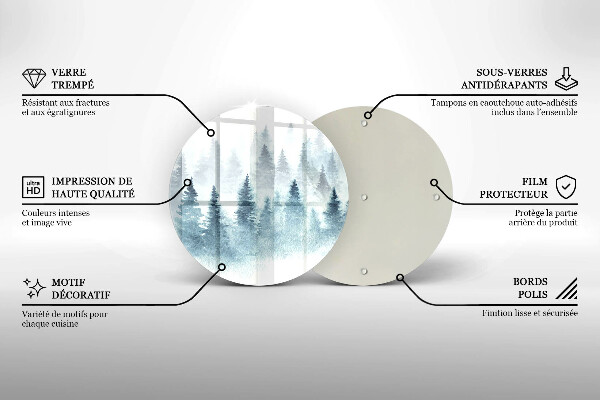 De vidrio templado Bosque de invierno pintado