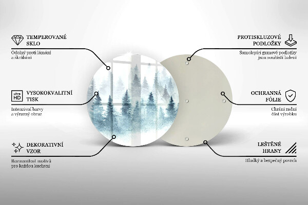 De vidrio templado Bosque de invierno pintado