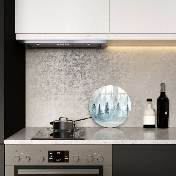 De vidrio templado Bosque de invierno pintado