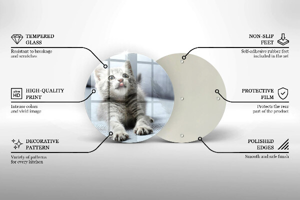 De vidrio templado Pequeño gatito lindo