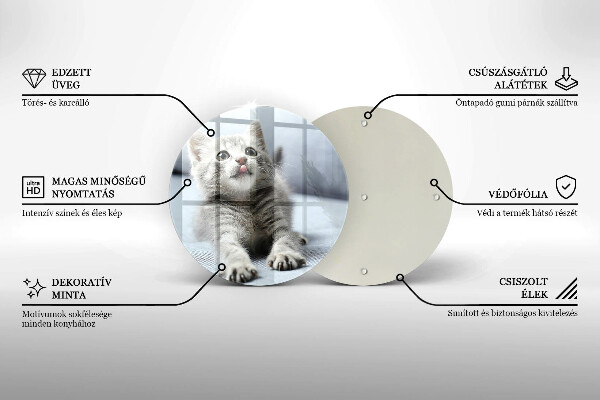 De vidrio templado Pequeño gatito lindo