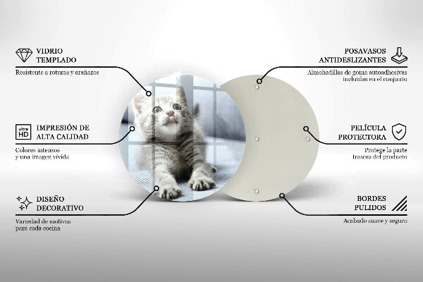 De vidrio templado Pequeño gatito lindo