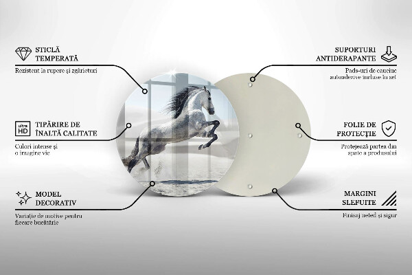 De vidrio templado Corcel caballo blanco