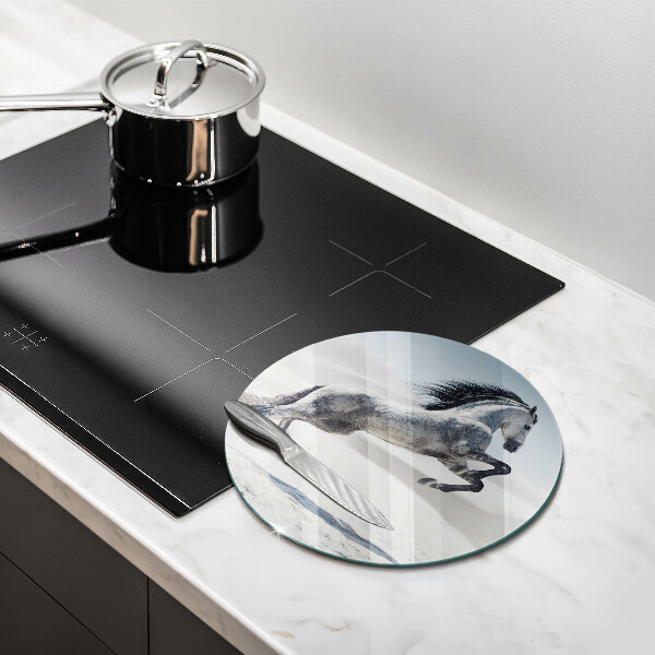 De vidrio templado Corcel caballo blanco