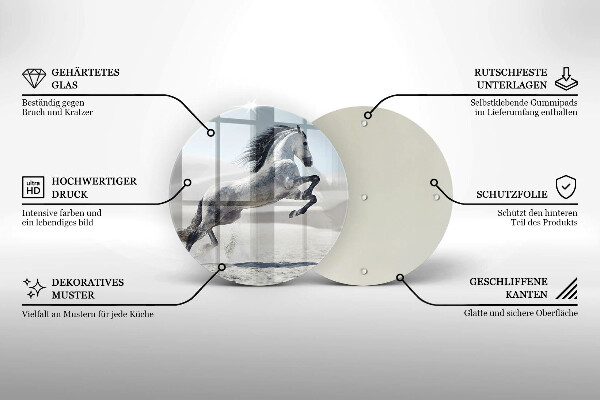 De vidrio templado Corcel caballo blanco