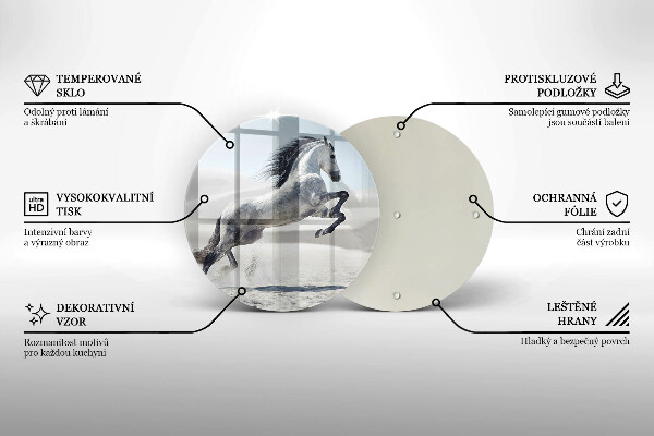 De vidrio templado Corcel caballo blanco