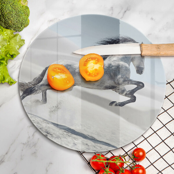 De vidrio templado Corcel caballo blanco