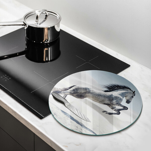 De vidrio templado Corcel caballo blanco